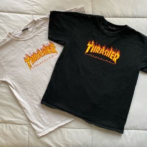 THRASHER Short Sleeve Tee- Black + White Bundle